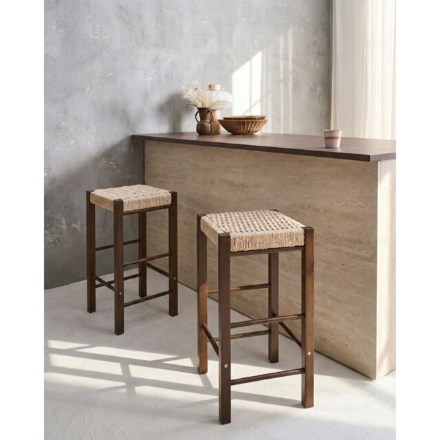 Counter Stool with Solid Wood Frame