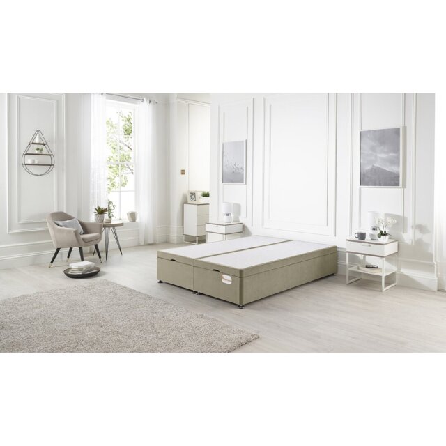 Luxara Solid Wood End Opening Ottoman Bed Frame Linen Fabric