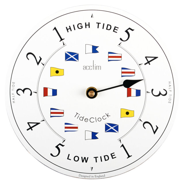 Acctim Tidal Wall Clock High & Low Tide White 20cm