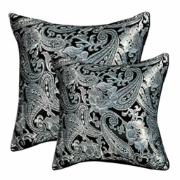 Cleo Cushion Cover – 45x45cm & 56x56cm Decorative Pillow Case with Zipper – Available in Black, Silver, White