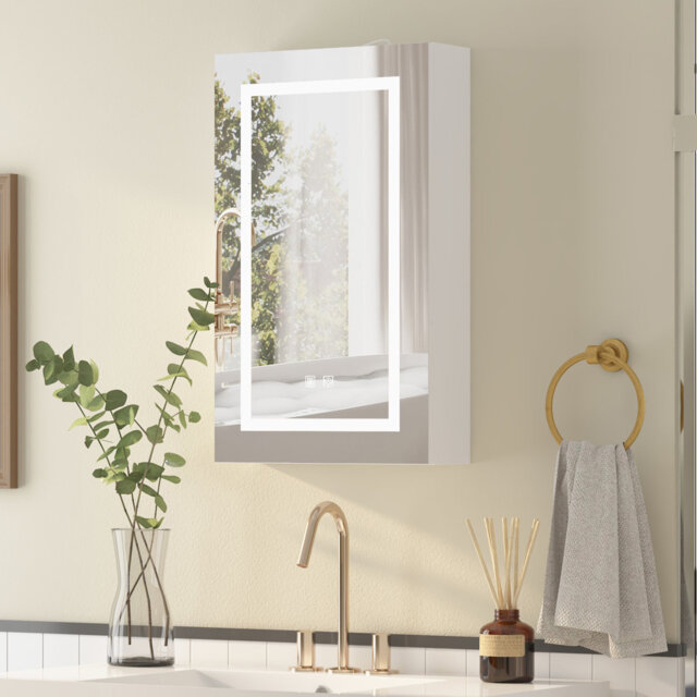 3-Shelf Bathroom Medicine Cabinet with LED Lighting