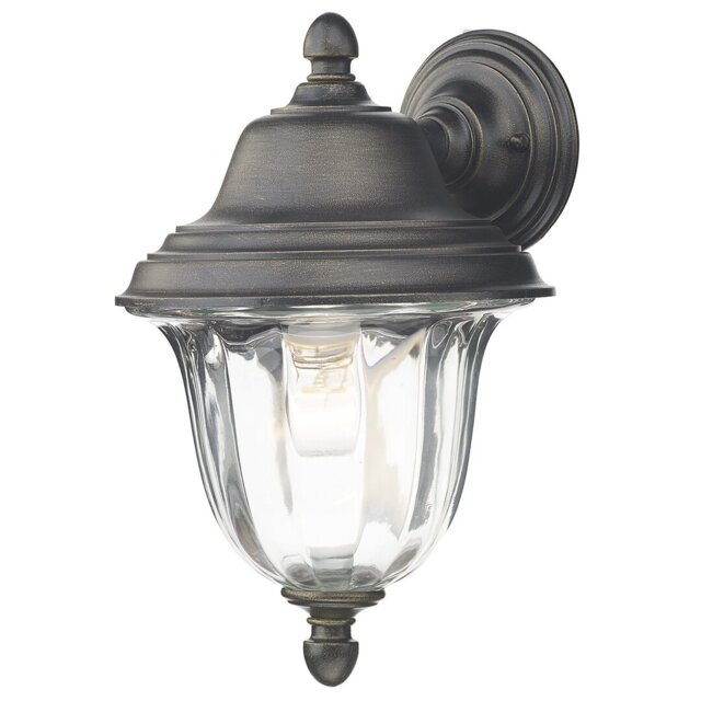 Aafiyah Black / Gold Outdoor Wall Lantern