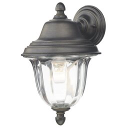 Aafiyah Black / Gold Outdoor Wall Lantern