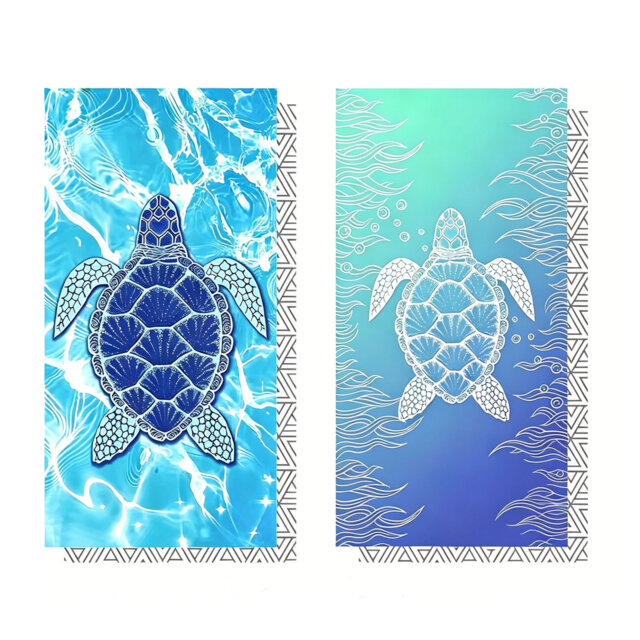 180 × 90 cm Quick Dry Beach Towel,2 Pack Microfibre Beach Towels for Adults (Coconut Tree and Sunset)