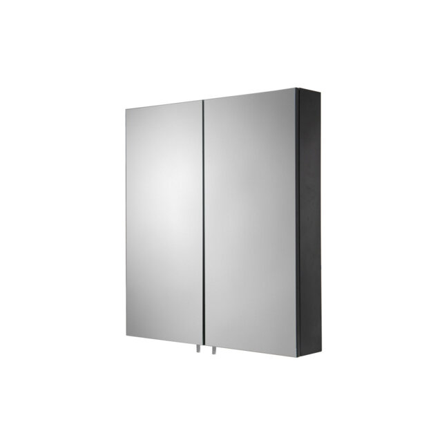 Dawley Double Door Black Steel Bathroom Mirror Cabinet