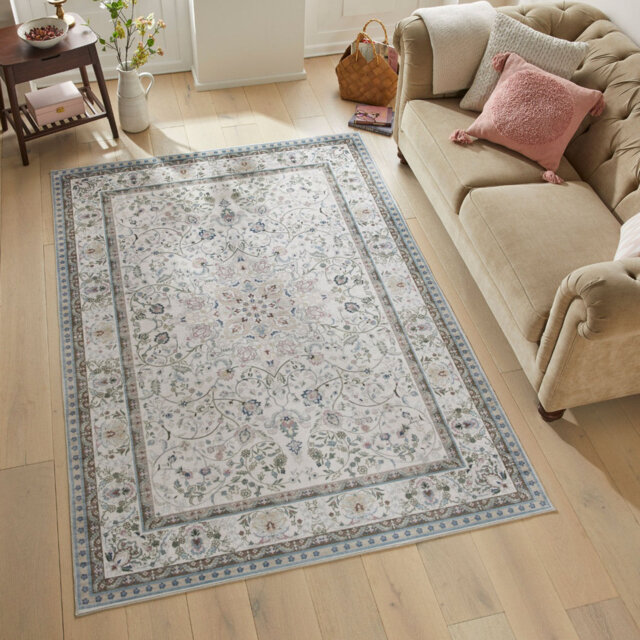Pastel Modern Soft Washable Rug, Stain Resistant Area Rug For Bedroom, & Dining Room
