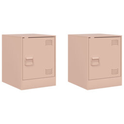 Vidaxl Bedside Cabinets 2Pcs Black 34.5X39x44 Cm Steel