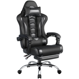 Metro Lane Adjustable Reclining Ergonomic Faux Leather Swiveling PC & Racing Game Chair with Footrest
