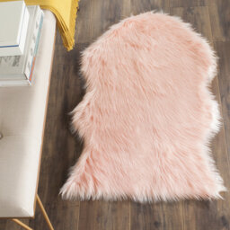 Rankin Handmade Shag Pink Rug