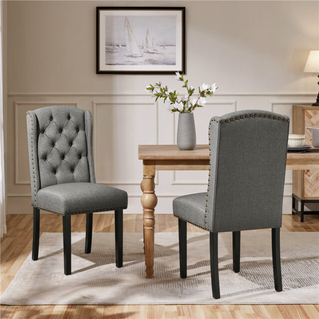 104cm H Tufted Polyester Blend Upholstered Side Chair