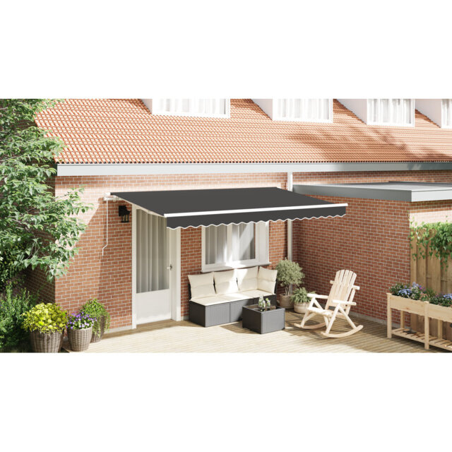 VidaXL 400cm W x 200cm D Polyester Cover Retractable Door / Window Awning