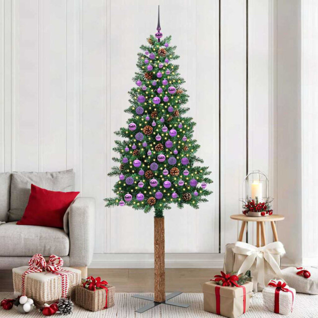Slim Christmas Tree PVC and Solid Pine wood