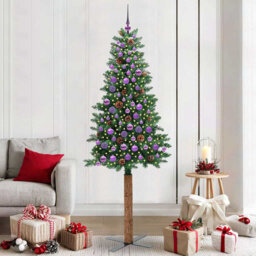 Slim Christmas Tree PVC and Solid Pine wood