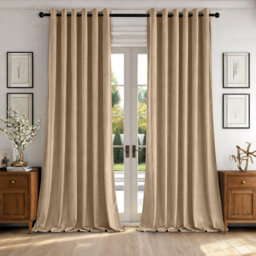 Alsey 100% Velvet Blackout Eyelet Ready Made Curtains & Drapes with matching Tie Backs