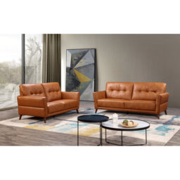 Chaz 165Cm Leather Match Square Arm Sofa