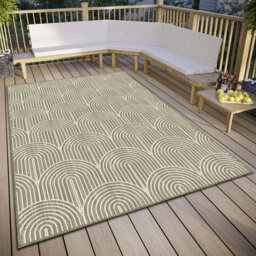 Pangli Machine Woven Linen/White Indoor/Outdoor Rug