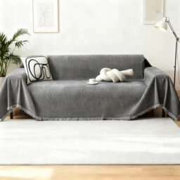 Chenille Sofa Covers 2 Seater, Soft Chenille Sofa Covers, Sofa Cover Washable, Shaped Covers with Tassel, Couch Covers for Sectional Sofa for Dogs Dar