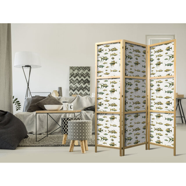 171cm H Solid Wood Folding Room Divider