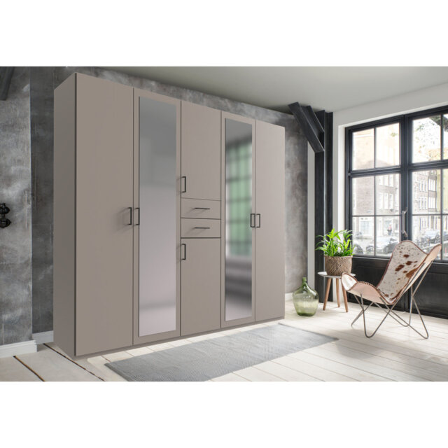 Rozzlyn 6 Door Manufactured Wood Wardrobe