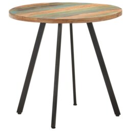 Pineview Round Solid Wood Top Metal Base Dining Table