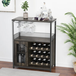 Solid Wood Wine Bottle Rack Gray