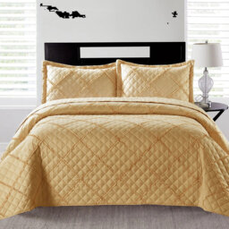 SHAZ HOME Microfiber Floral and Geometric Bedspread with Pillow Shams