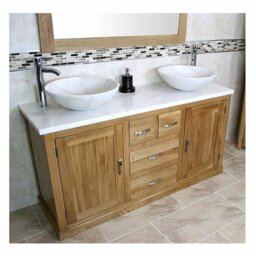 Dedmon 1430mm Free-Standing Double Vanity Unit with Ceramic basin & Tap.