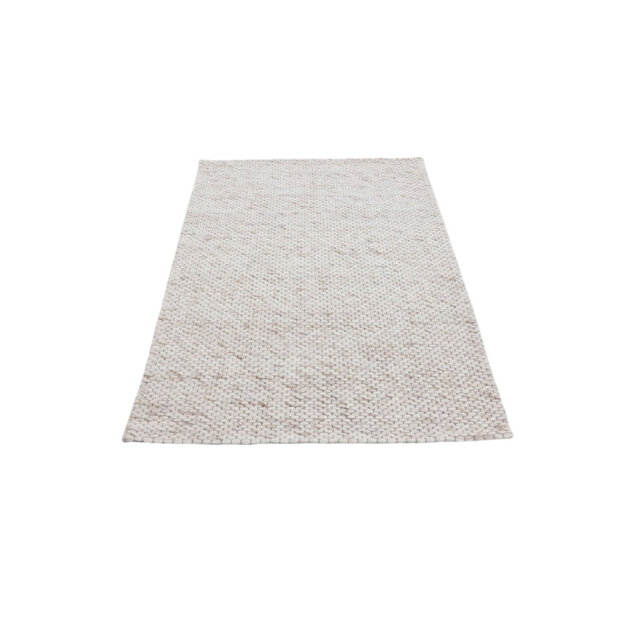 Handgefertigter Wollteppich aus in Beige meliert Hand Loomed Wool Rug in Mottled Beige