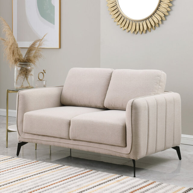 Ballycor Modern Scandi Style Fabric Living Room 2 Seater Sofa