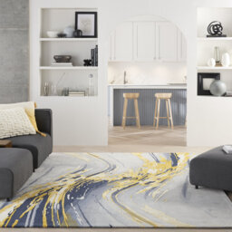 Chamarra Hand Tufted Wool Grey/Gold Rug