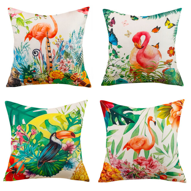 Indoor / Outdoor Animal Print Red Square Throw Pillow Cover