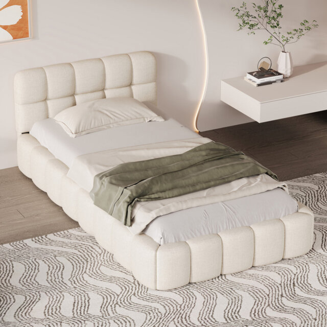 Upholstered Bed Frame With Headboard