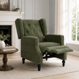 Manual Reclining Upholstered Wingback Armchair