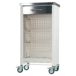 Chelsea 48cm W Steel Kitchen Trolley with Stainless Steel Top and Locking Wheels