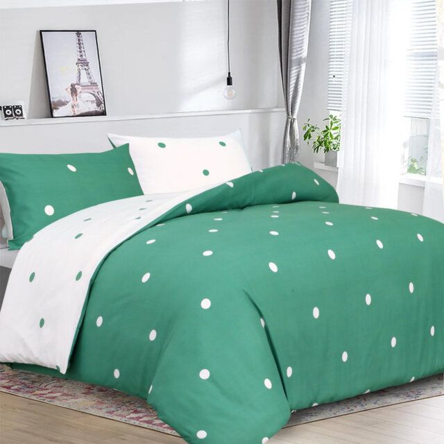 100% Microfiber Polka Dots Duvet Cover Set With Pillow Cases