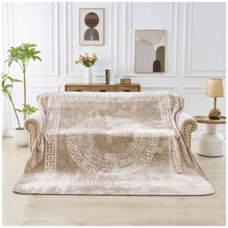 Greek Throw Blanket Warm Cosy Lightweight Decorative Premium Blanket for Sofa Couch Bed Living Room Bedroom Soft Plush All Season