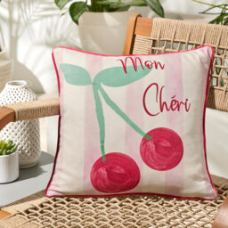 Cherry Pink Square Cushion