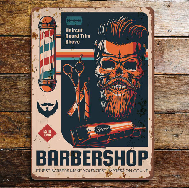 Barbershop Haircut Metal Wall DÃ©cor