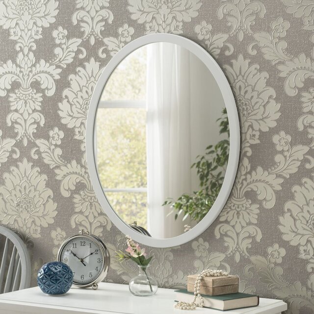 Maureen Wood Oval Mirror