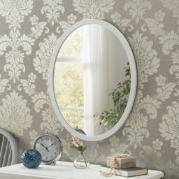 Maureen Wood Oval Mirror