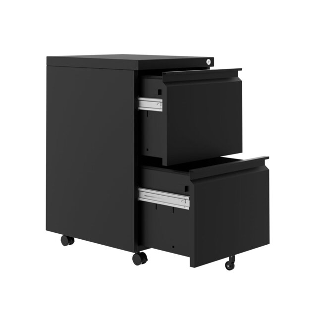 2-Drawer Metal File Cabinet with Lock, Heavy Duty Filing Cabinet for Letter/Legal/A4/F4 Documents – Vertical Storage Organizer for Home Office