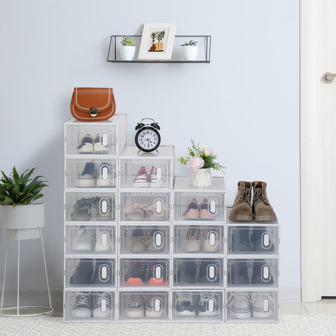 18 Pair Stackable Shoe Storage Box by Wayfair