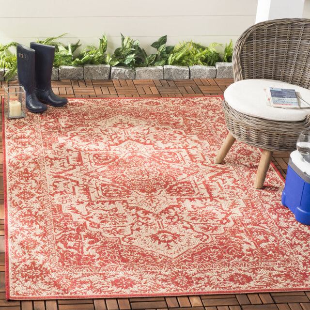 Kirkendall Geometric Hand Woven Indoor / Outdoor Area Rug