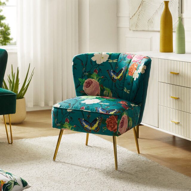 Amata Wooden Upholstery Armless Accent Chair