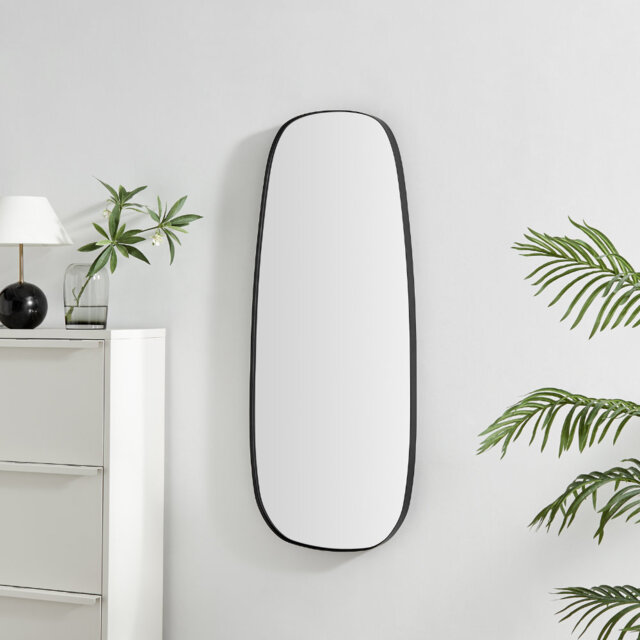 Elody Pebble Shaped Metal Hallway Wall Mirror - Irregular Asymmetrical Design
