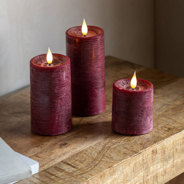 Unscented Flameless Pillar Candle with Plastic Holder