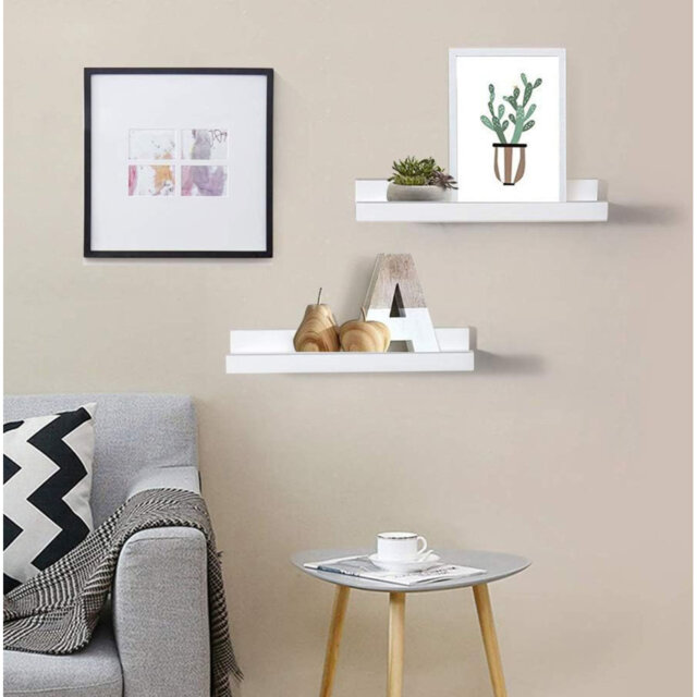 Set Of 2 Floating Wall Shelves ,Picture Ledge Display Racks ,Book Hanging Shelf