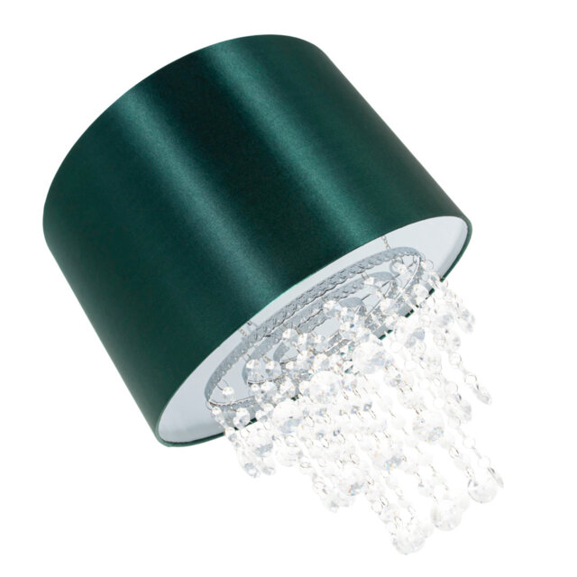 Modern Satin Fabric Pendant Light Shade with Acrylic Droplets