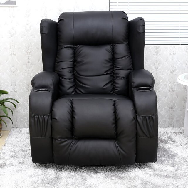 Manual Swivel Rocking Recliner with Heat and Massage