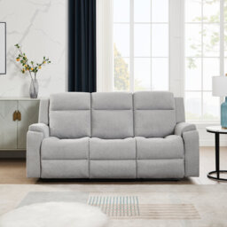 Orka 3 Seater Fabric Manual Recliner Sofa Grey